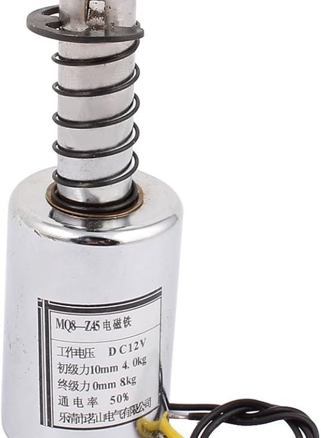 12V 10mm Pull Type Solenoid Electromagnet 4 8kg Force 2 Spring Plunger with Wire - Image 4
